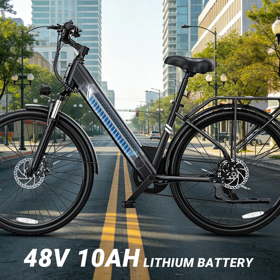 DYU C7 Adult Electric Bicycle 500W Motor 480WH Lithium Battery Electric Bike 7-speed City E bike，Max Speed 20MPH E-BIKE image 4