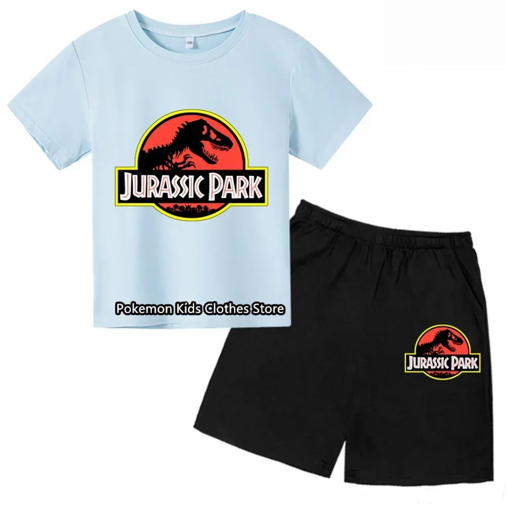 Summer Jurassic Park Tshirt Set Jurassic World Dinosaur Men Women Fashion Oversized T Shirt Kids Boys Tees Tops Clothing