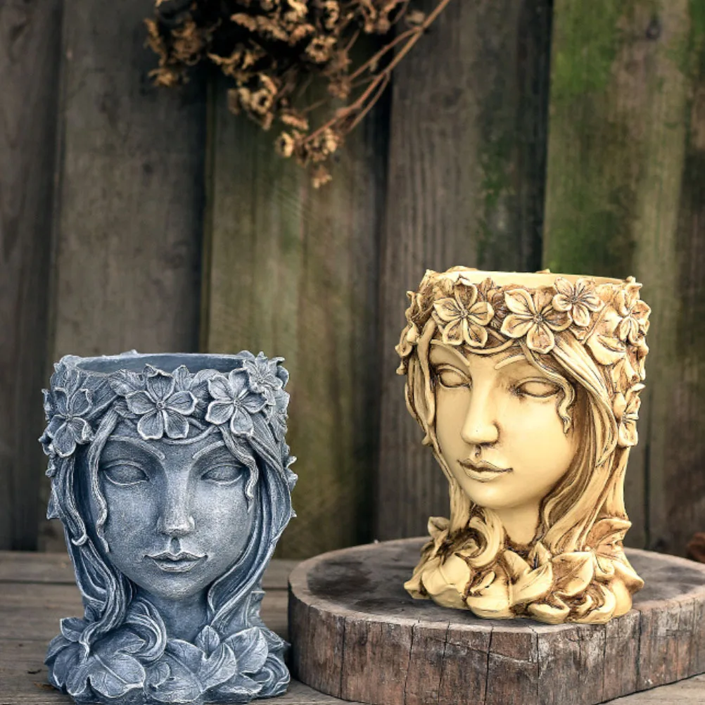 

1Pcs Resin Flowerpot Girl Shape Succulent Planter Home Office Desktop Ornament Decorative Garden Plant Pot Girl Flowerpot