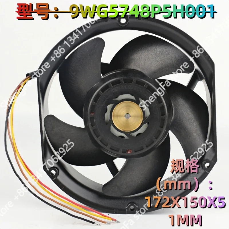 New Sanyo 5V 12V 24V DC 48V 1.62A 17251 17CM 172X150X51MM Axial flow inverter Waterproof silent 9WG5748P5H001 cooling fan