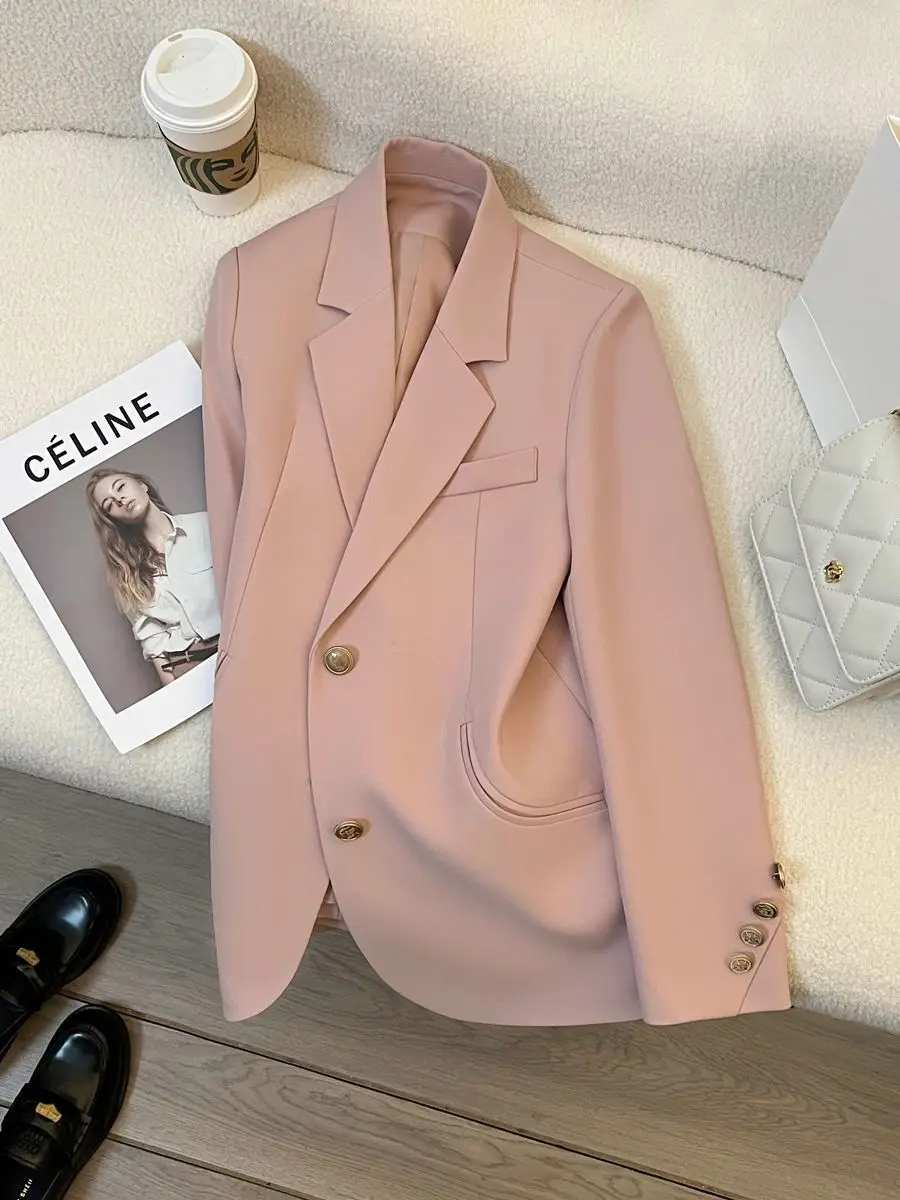 

Women'S Clothing Trend 2025 Blazer Woman Bar Wear-Resistant Lattice Strech Layer Front Popular Seasonal Soft Youthful Topcoat