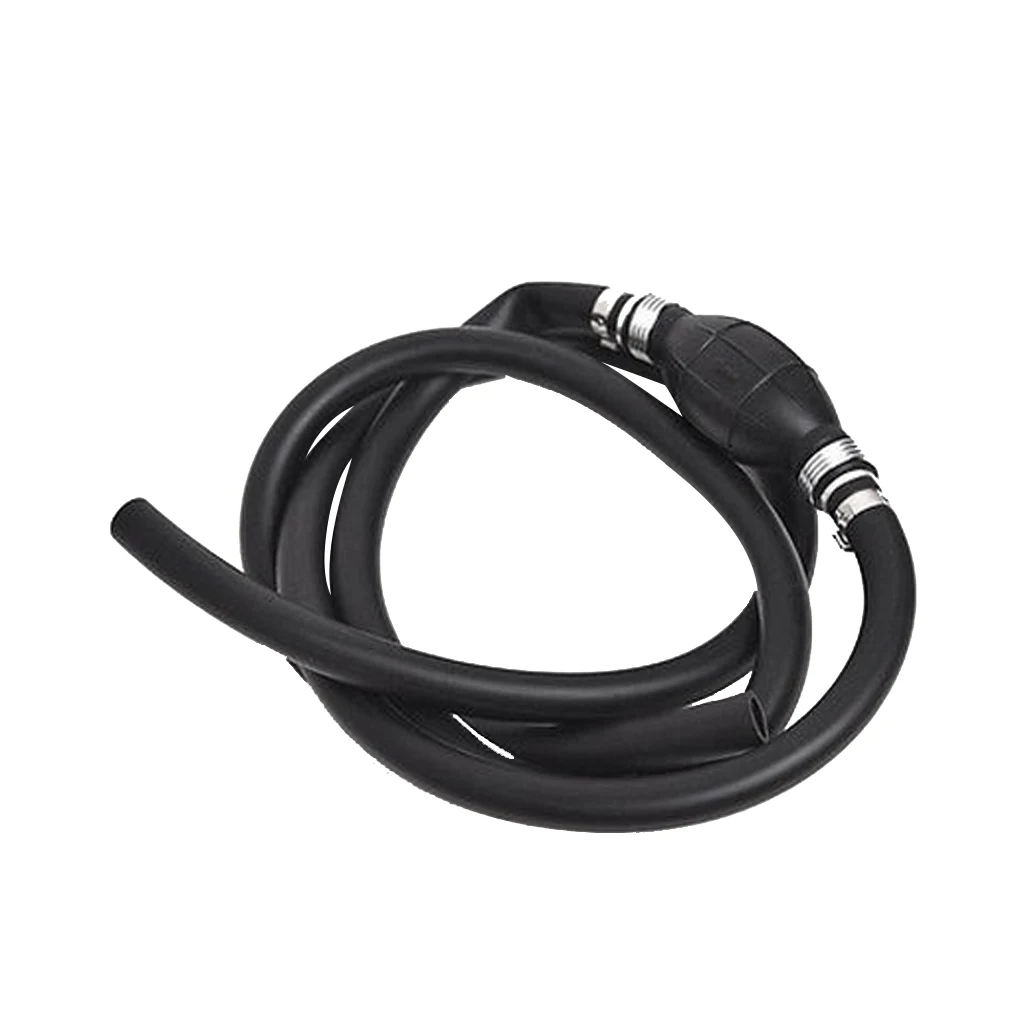 Ethanol Safe Outboard Fuel Line Assembly 1/4 Inch Black Plastic Marine Hose for Upgrading Older Tanks