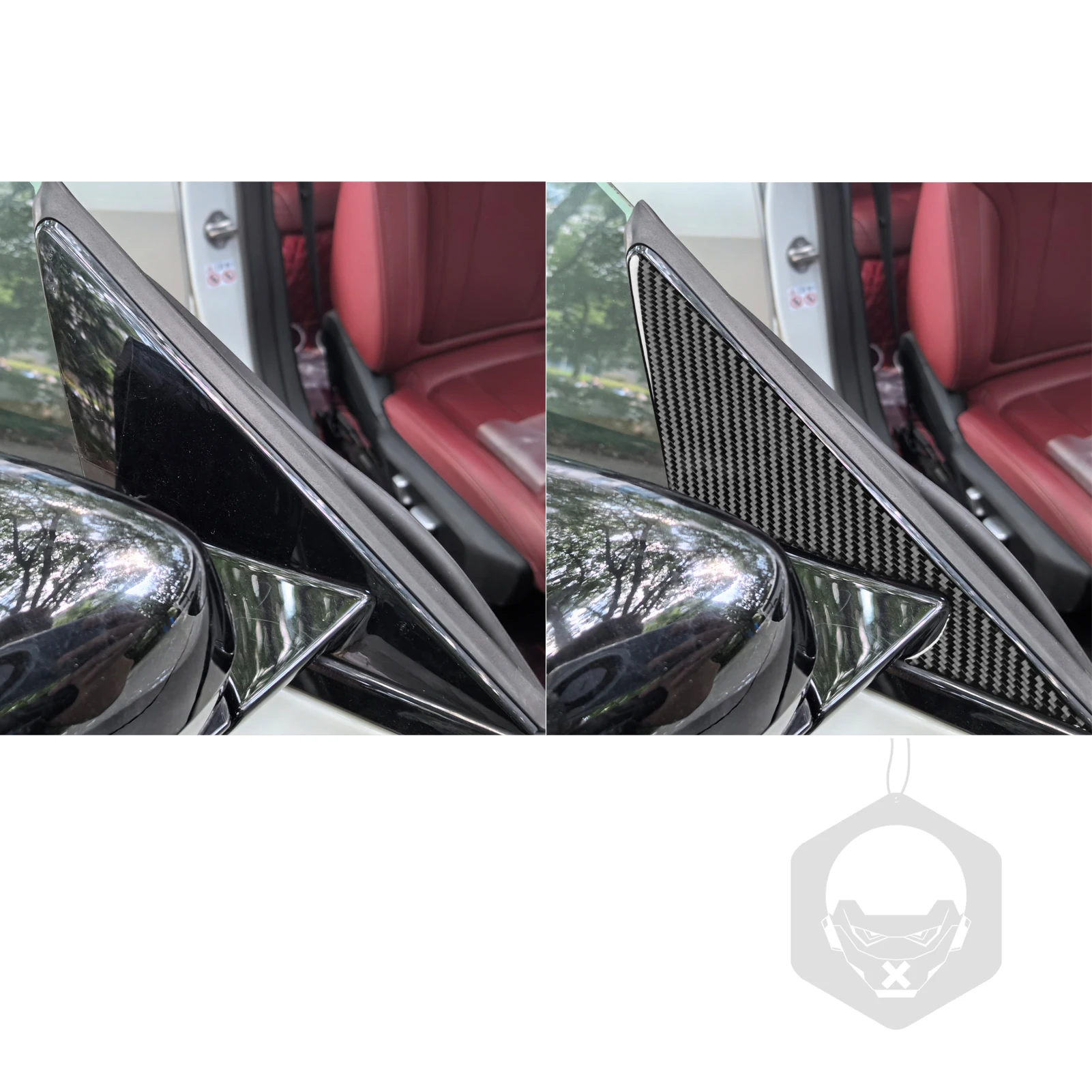 For BMW M4 G22 G82 G83 2021 2022 2023 2024 Outer A-pillar Soft Black Carbon Fiber Sticker Cover Trim Car Decoration Accessories