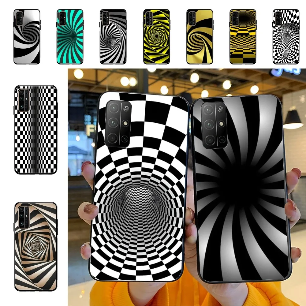 3D Vortex Illusion Phone Case For Huawei Honor 10 lite 9 20 7A 9X 30 50 60 70 pro plus Soft Silicone Cover