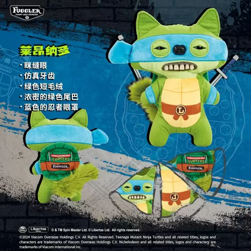 Fuggler Funny Ugly Monster Teenage Mutant Ninja Turtles Series Michelangelo Plush Toy Leonardo Donatello Soft Plushies Doll Gift