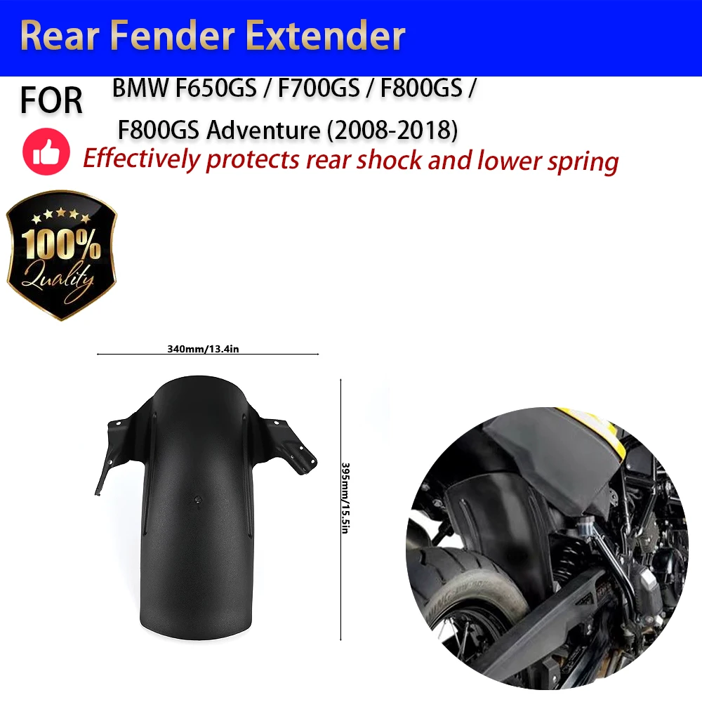 For BMW F650GS F700GS F800GS ADV Rear Fender Extender Tire Hugger Mudguard 2008-2018 No-Drill Accesorios Moto