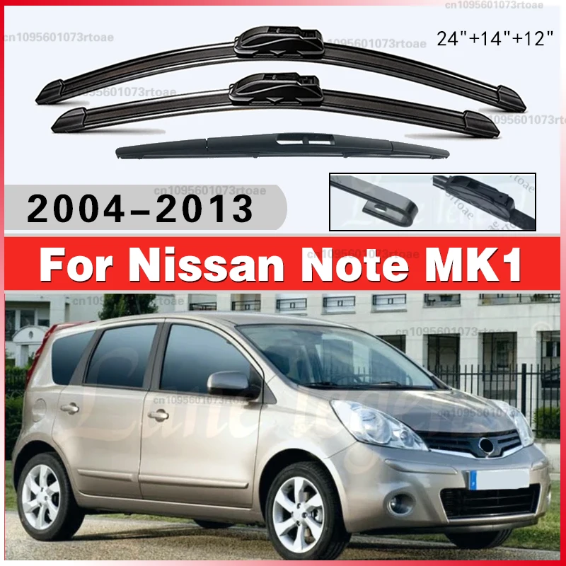 

24"14"12"3PCS Car Wiper For Nissan Note MK1 2006-2013 Front Rear Wiper Blades Brushes Auto Accessories 2008 2009 2010 2011 2012