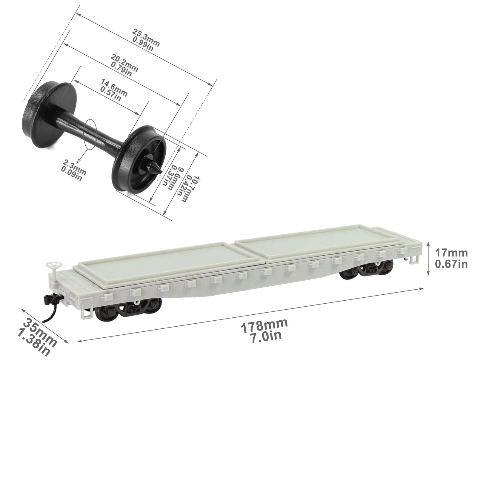 1pc HO Scale 1:87 Blank Unassembled Flat Car Model Railway Wagon C8741JJ