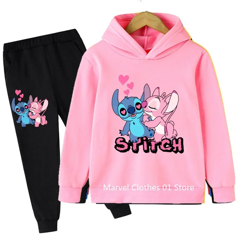 2pcs Set Clothing Stitch Hoodies Boys Girls Casual Long-sleeves Sweatshirt+long Pants Sets for 2-13 Years Kids Autumn Clothes