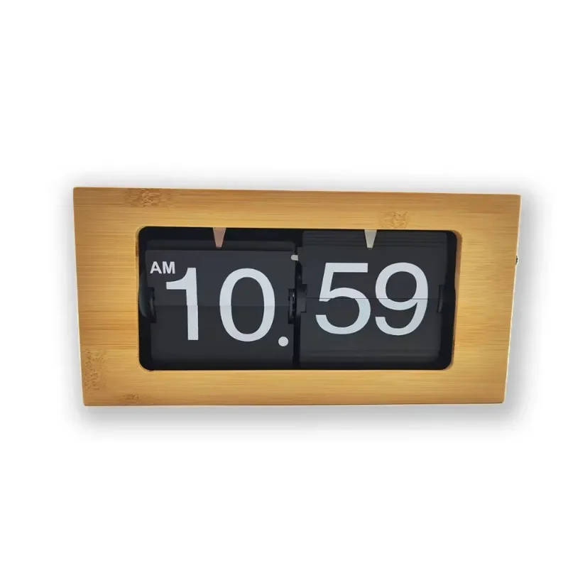 Flip  time display Automatic page turning solid desk clock