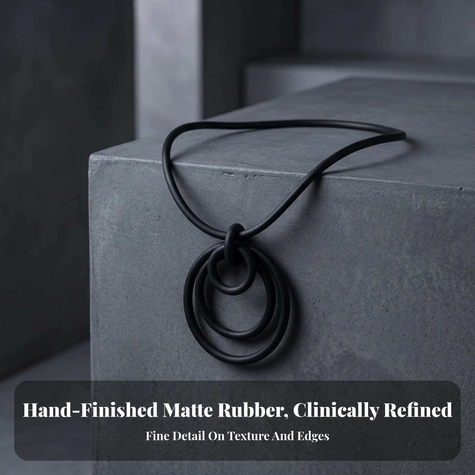 Rubber Cord Necklace Geometric Necklace with Circular Pendant Jewelry Gender-Neutral Comfortable for Everyday Wear