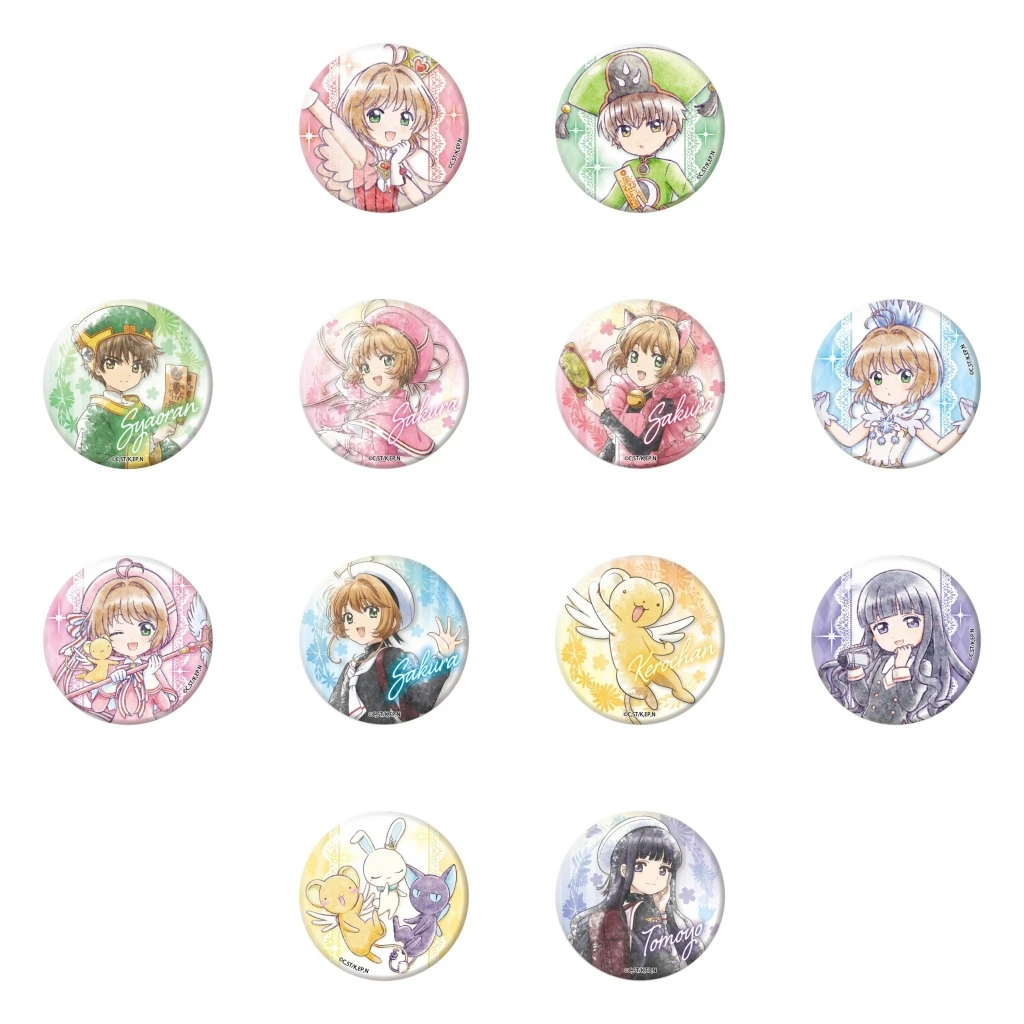 58mm Anime Cardcaptor Sakura ‌Kinomoto CCS Syaoran Li Tomoyo Daidouji Cosplay COSTUME Badge Pin SPTE Tinplate Brooch﻿ Prop Gift