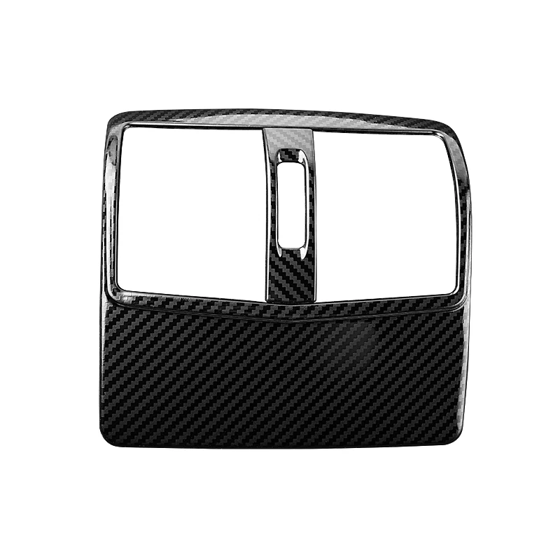 ألياف الكربون اللون سيارة الخلفي تكييف الهواء تنفيس الإطار الديكور غطاء الكسوة الفولاذ المقاوم للصدأ لمرسيدس بنز CLS W218 2012-2017 #2