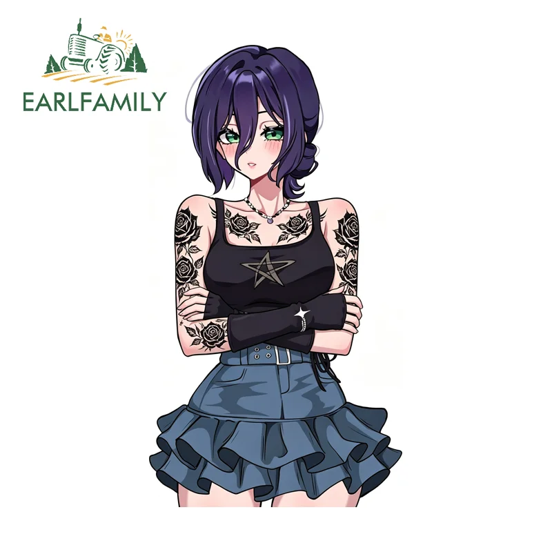 EARLFAMILY Gothic Reze Personality Tattoo Stickers Popular Anime Item Trunk Decals Occlusion Scratch Waterproof Car Accessories