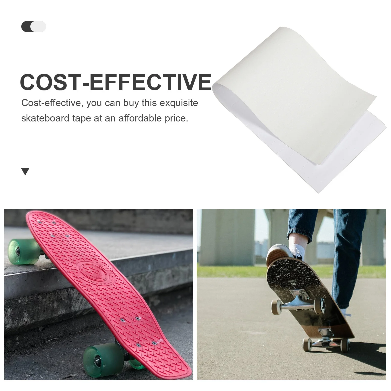 

Skateboard Grip Tape Cuttable Self-Adhesive Wear-Resistant Sheet Anti-Skid Decorative Replacement Skateboard Supplies