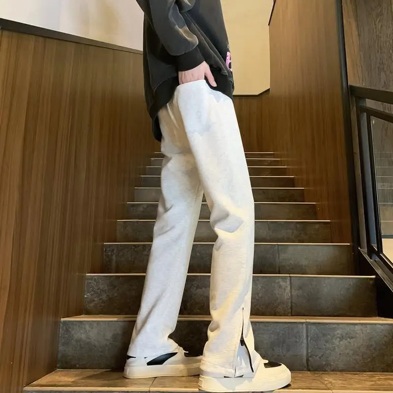 

Мужские повседневные брюки в американском стиле, плотные, с застежкой-молнией на манжетах, приталенного кроя, прямые, спортивные, для весенне-осеннего гардероба