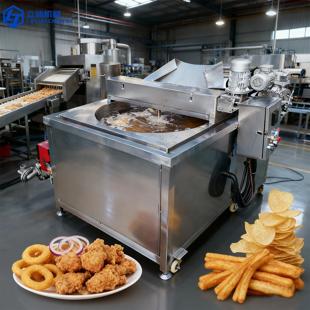 Intelligent Temperature Control Automatic Discharge Round Pot Stirring Frying Machine