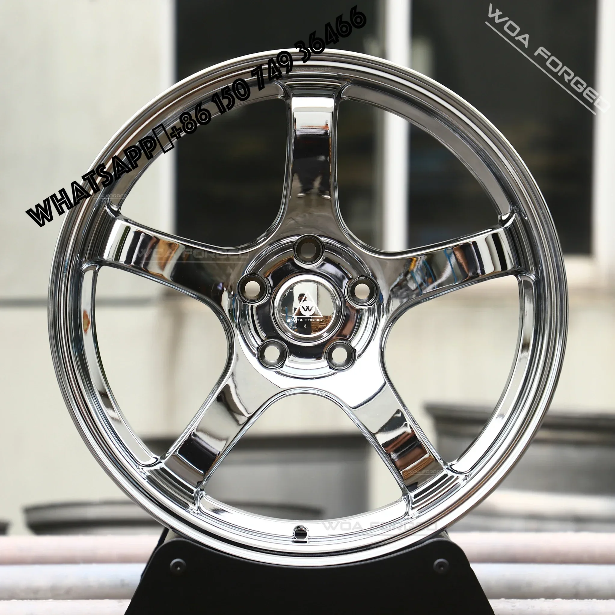 

6061-T6 High Quality Custom Forged Single Sport Wheel Polished Chrome TC-4 Racing GT Deep Recessed Five-Spoke Design New Conditi