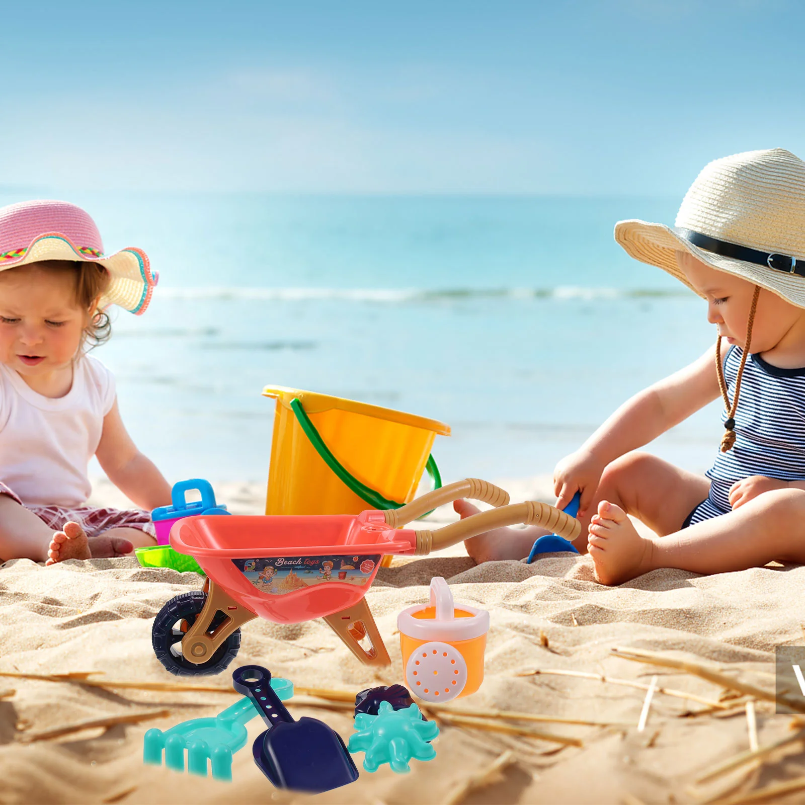 Poussette de plage en sable pour enfant, ensemble de jeu pour garçon