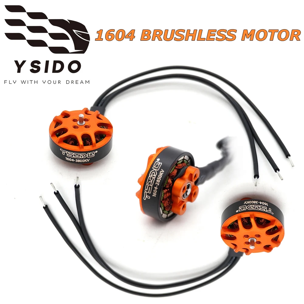 

YSIDO 1604 Brushless Motor 2850KV 3800KV 3-4S 1.5mm Shaft For 3.5" FPV Freestyle & Sub 250g Racing Drones Upgrade Accessories