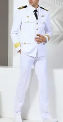 White US Navy Uniform Officer Suit Spring Sailor Men Captain Include Pants Jacket