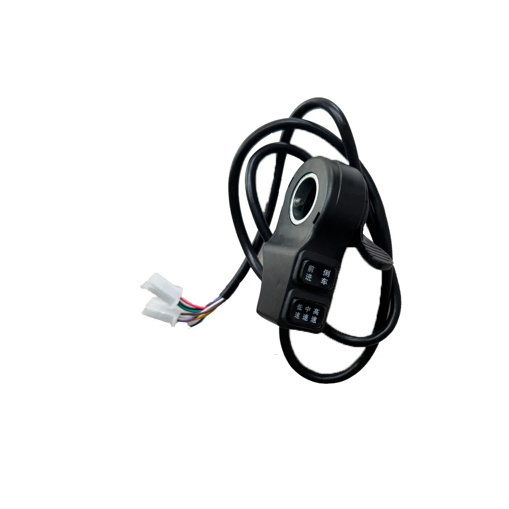 

Electric Bike Scooter Switch 3 In 1 24V/36V/48V Thumb Throttle With Three Speed & Reverse Electric Vehicle Replace Accessories