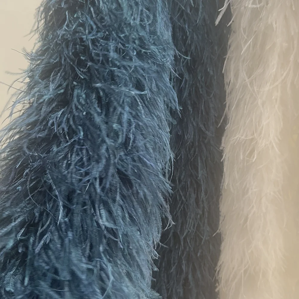 2 Meters Real Ostrich Feather Boa Shawl Vintage Fluffy Ostrich Trim for Wedding Dress Dcoration 6/10/15/20/35 Layers Plume Scarf