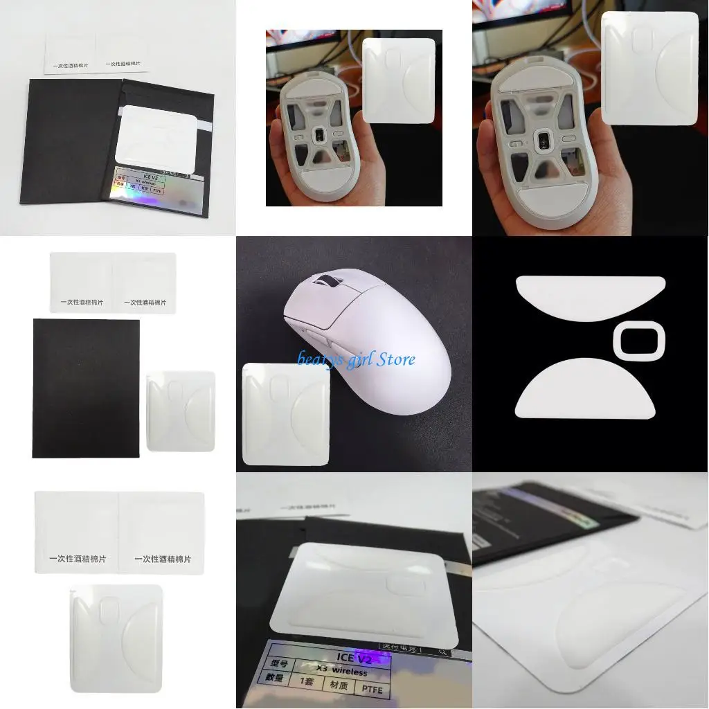 

C7AB Esportstiger Ice Mouse Skates for Wireless Mouse Glides PTFE Feet Pad