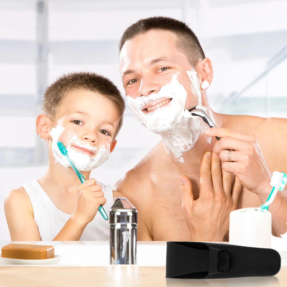 Étui pour rasoir en Silicone, 2 pièces, housse étanche pour rasoir, sac de voyage, protection de rasoir Portable, anti-rayures, élastique, fournitures de voyage