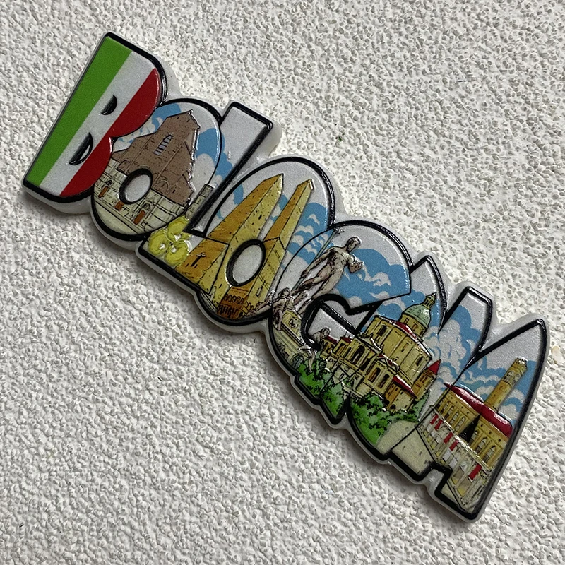 Bologna (Italy city) Tourist souvenirs Home decor 3D stereo refrigerator sticker Magnetic sticker collection arts and crafts gif