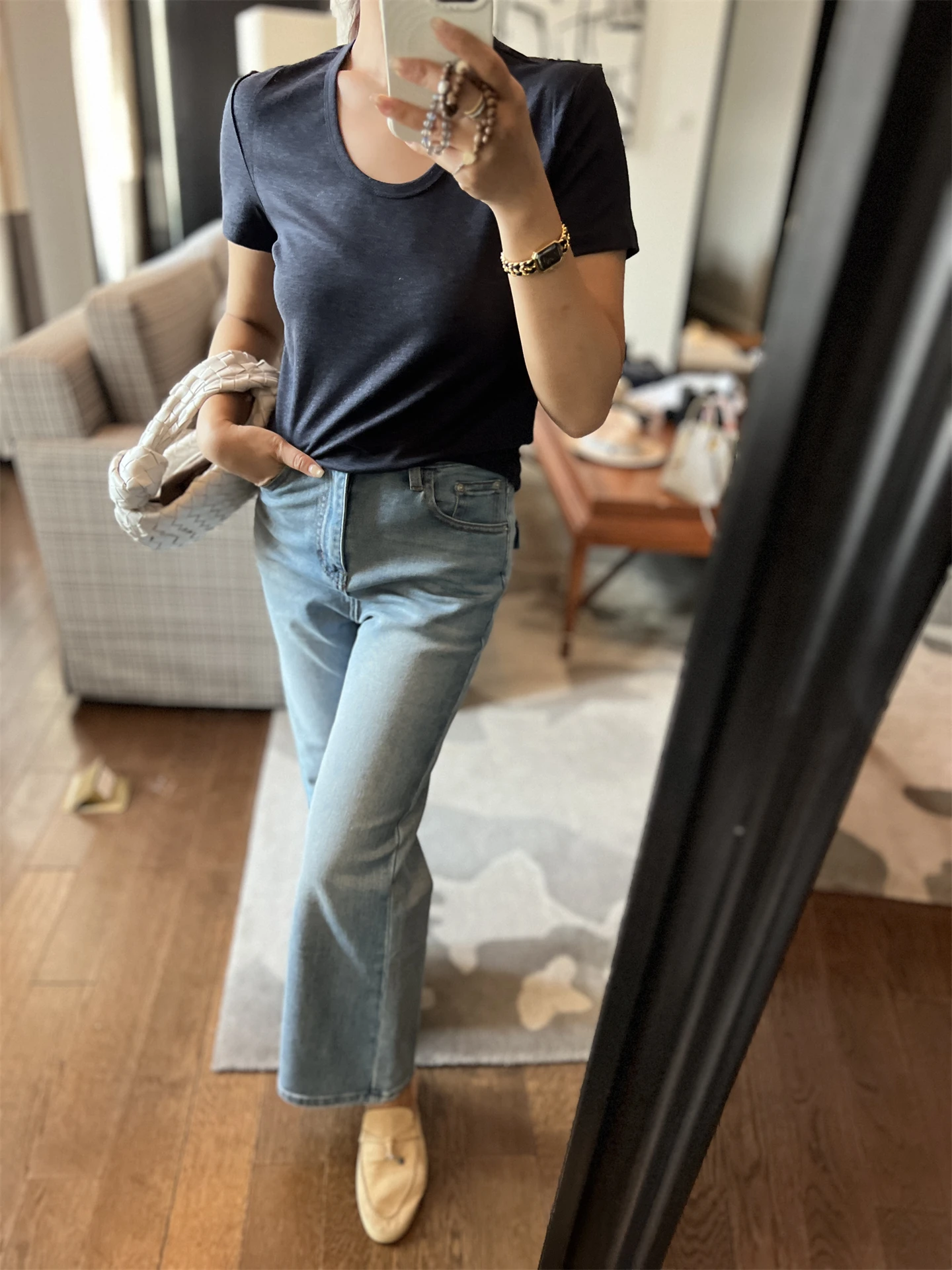 

Женские джинсы с высокой талией, светло-голубые, из хлопка, весенние, с микро-клешем, джинсовые брюки с высокой талией