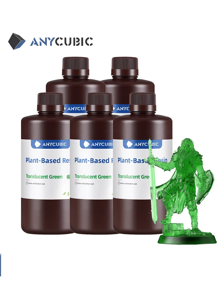 Résine UV écologique ANYCUBIC 5KG pour imprimante 3D LCD, matériau d'impression 3D, odeur ultra-faible sans produits chimiques déagradables, résine UV à base de plantes