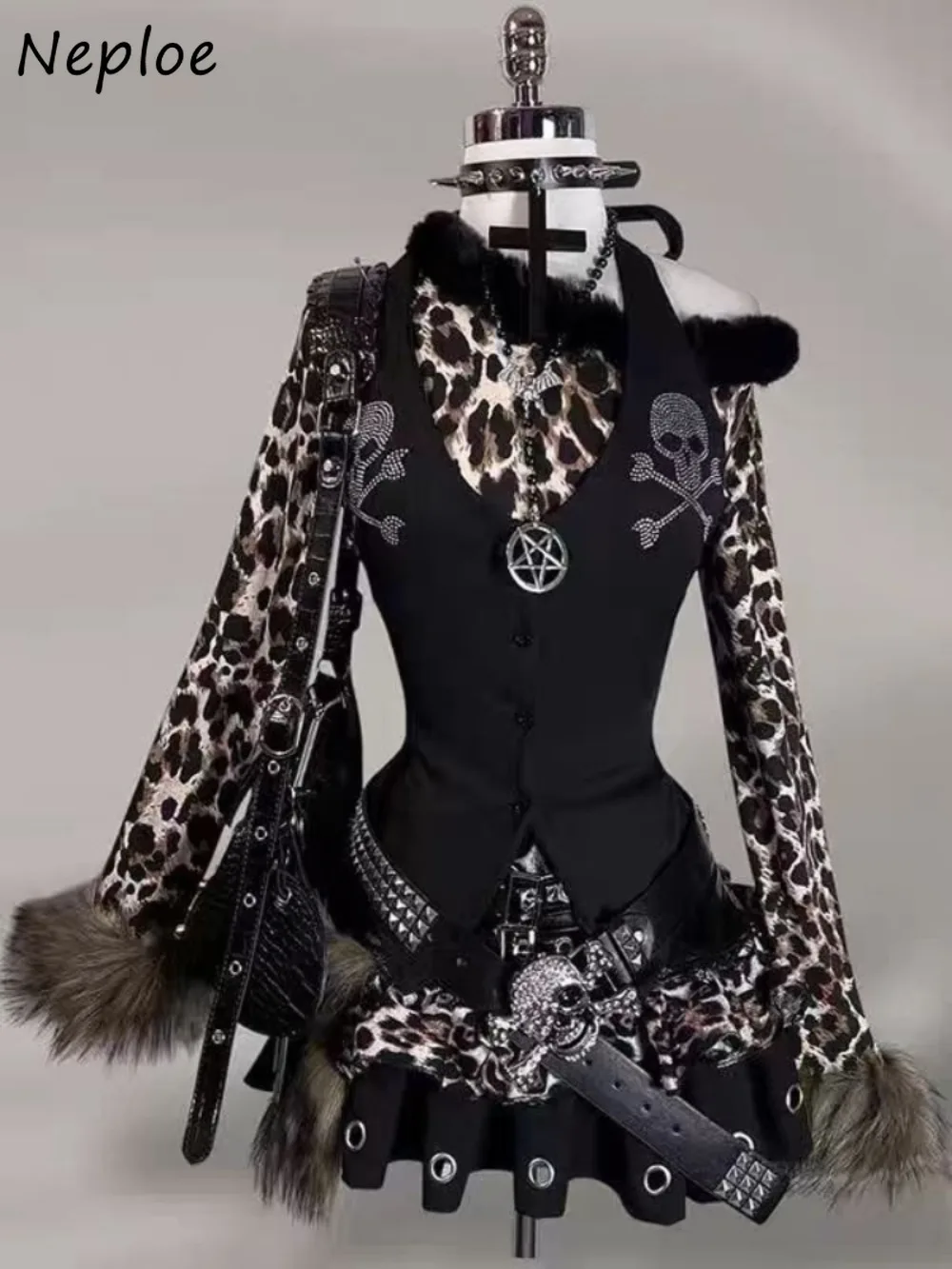 

Neploe Slim Europe Pure Desire Spice Girls Vest Skeleton Rhinestone Sling Короткие майки с открытой спиной и без бретелек сексуальные футболки Y2K