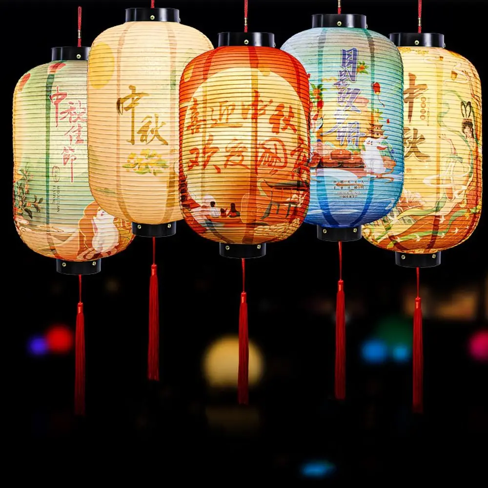 

Chinese Mid-Autumn Festival Luminous Paper Lantern Store Atmosphere Hanging Decoration Scene Layout Big Lanterns Party Supplies