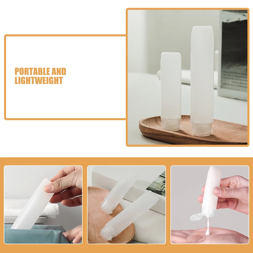 

12pcs Bottles Travel Toiletries Portable Squeeze Lotion Packing Refillable Empty Tubes Skincare Containers LeakProof