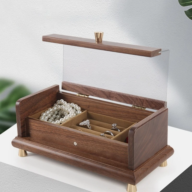 Sturdy Jewelry Storage Box Large Capacity Organizers with Drawers Accessory for Rings Earrings Home Organization