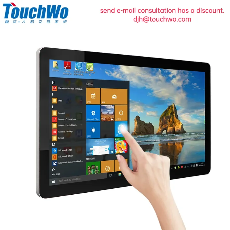 TouchWo 21.5 23.8 Monitor touch screen da 27 pollici Monitor touchscreen per PC Finestra Android industriale 10 PC tutto in uno per uso commerciale