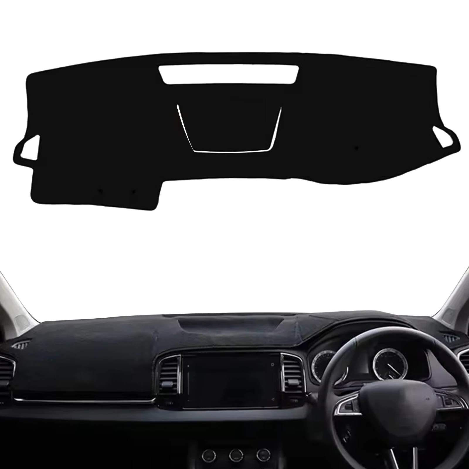 for Skoda Karoq 2018 2019 2020-2025 ​​Car Dashboard Cover Sunshade Non‑Slip Protector Dash Mat Interior Decor Pad Accessories