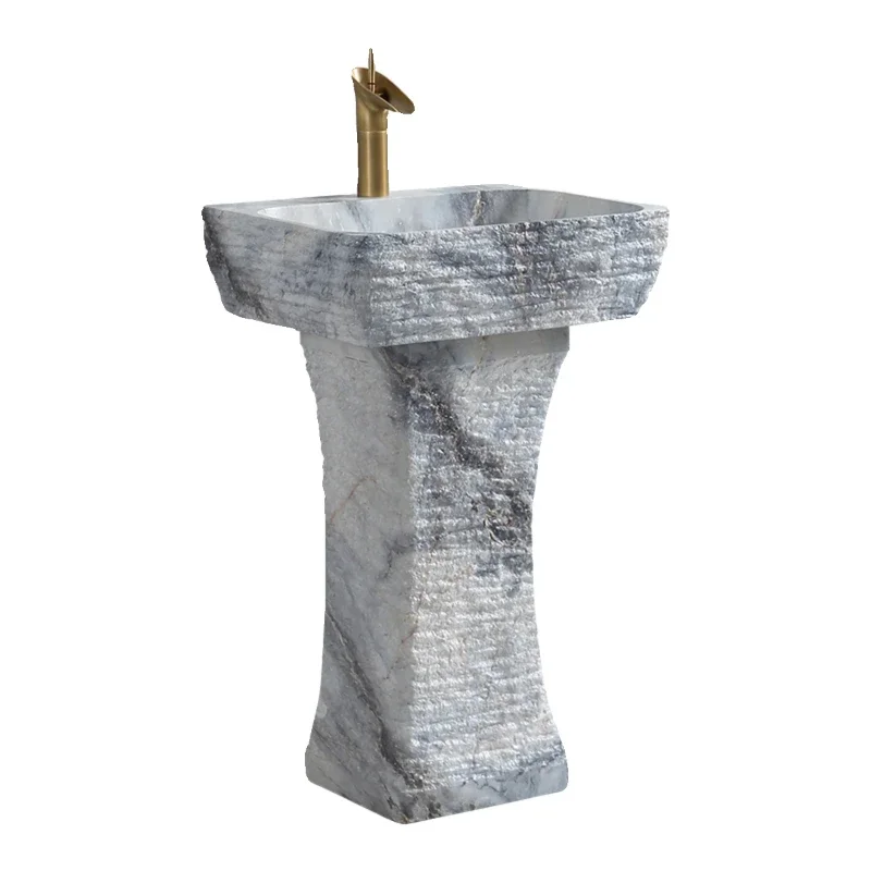 Household balcony mop pool basin bathroom artificial stone column basin hotel floor-to-ceiling antique hand wash face