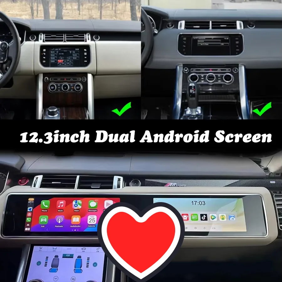 Dual 12.3/15.5inch Screen For Land Rover Range Rover Sport L494 2013-2017 Carplay GPS Android Car Stereo Multimedia Video Player