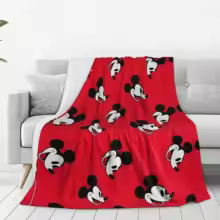 Warm Blanket Picnic  Mickey Mouse Cartoon Throw Blanket Flannel Bedspread For Couch Bed Pattern Sofa Bed Cover