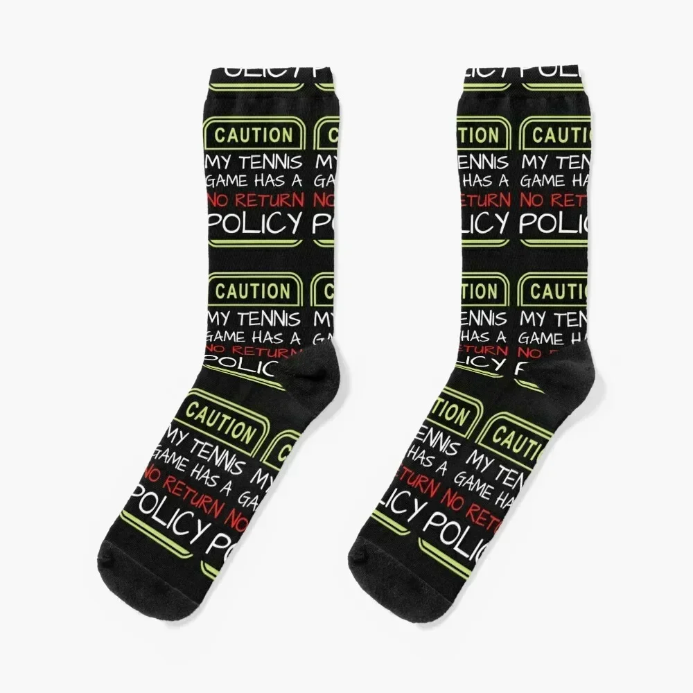 Funny tennis quote - my tennis game has a no return policy Socks cycling Soccer Toe sports cool Men's Socks Women's