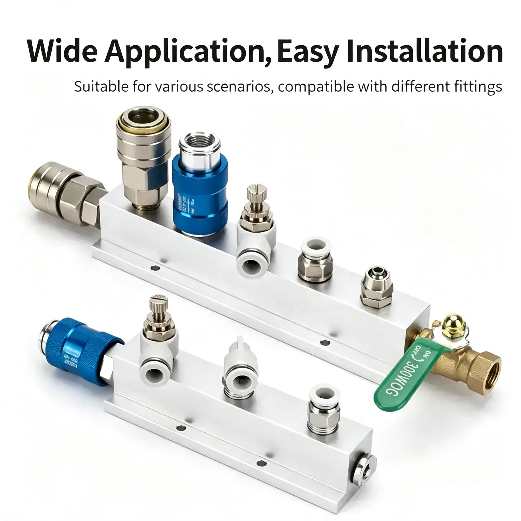 G1/2 T-Type Diverter Row Thickened Pneumatic Distributor Water And Air Discharge Shunt Block Divider Exhaust Pipeline Valve Row