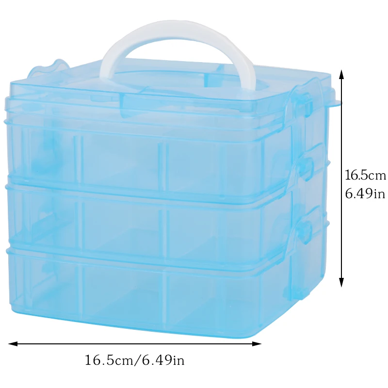 MIUSIE 1pc Transparent Plastic Storage Box Organizer Container Practical Storage Box For Jewelry Or Wool Felt Craft Sewing Tools