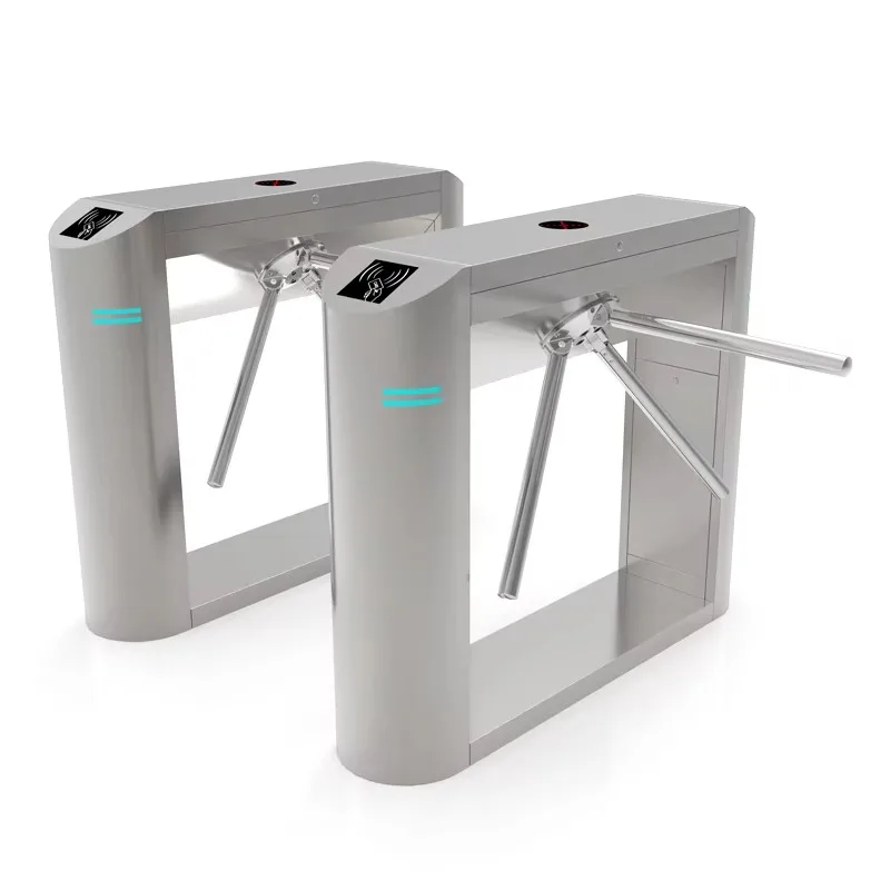 Biometric Tripod Turnstile Access Control System Entrance Exit Semi-Automatic Security Tripod Turnstile Barrier Gate