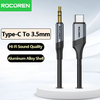 Rocoren Type C to 3.5mm AUX Audio Cable Male to Male Hi-Fi Sound 3.5mm jack Headphone Adapter For Phones Laptop Tablet Car Audio