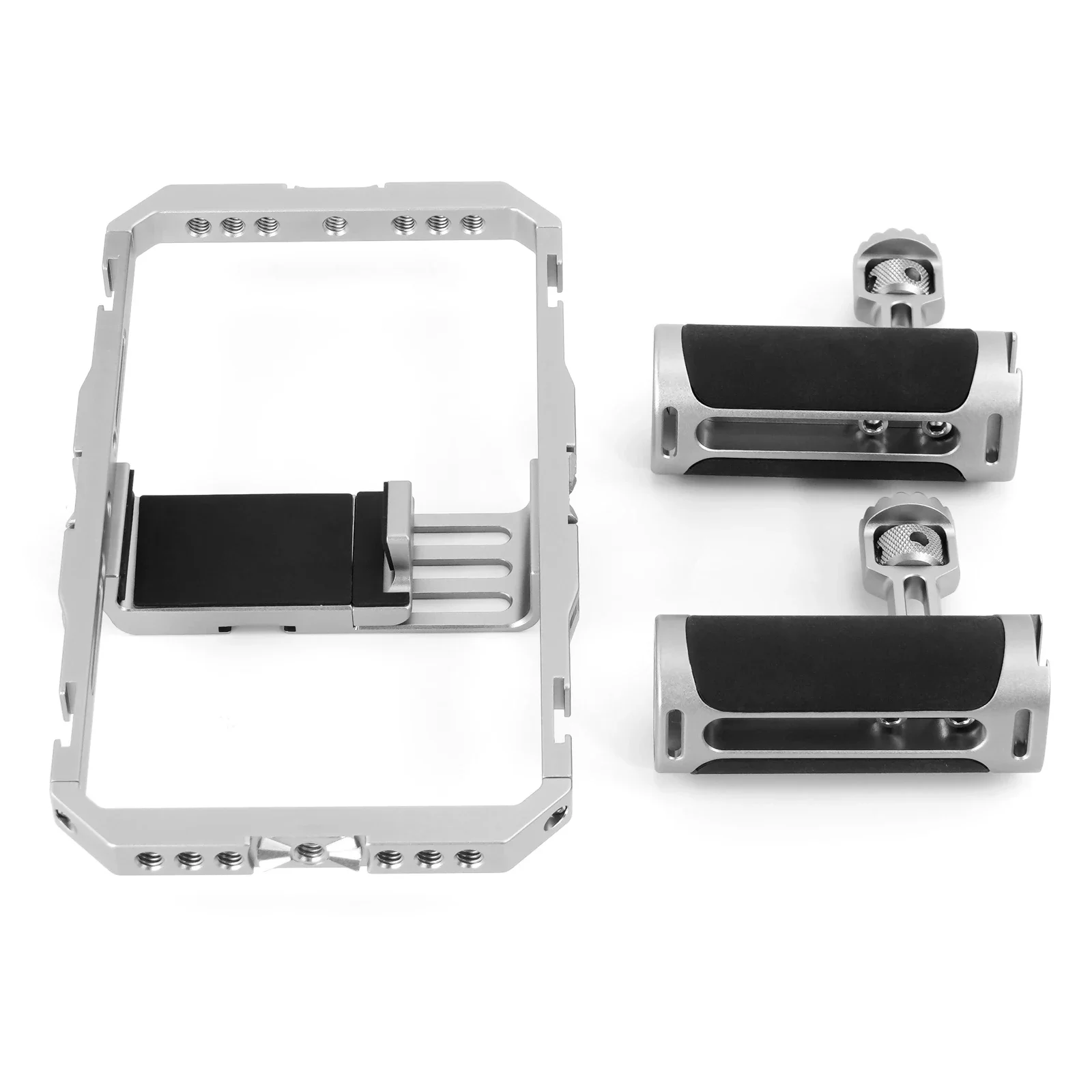 Mamen Aluminum Alloy phone Rabbit Cage with 2 silicone houlder Stable Shooting Mobile Phone Hand-held Camera Holder