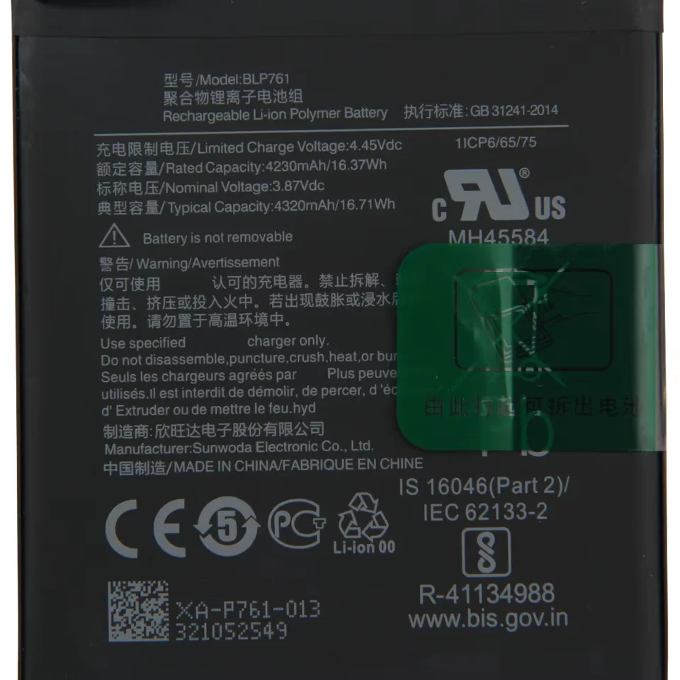 Batería de repuesto premium 2024 para OnePlus 9 9 Pro 8 8T 8 Pro Nord 5G Nord N10 5G Nord N100 BLP761 BLP759 BLP785 BLP827 2