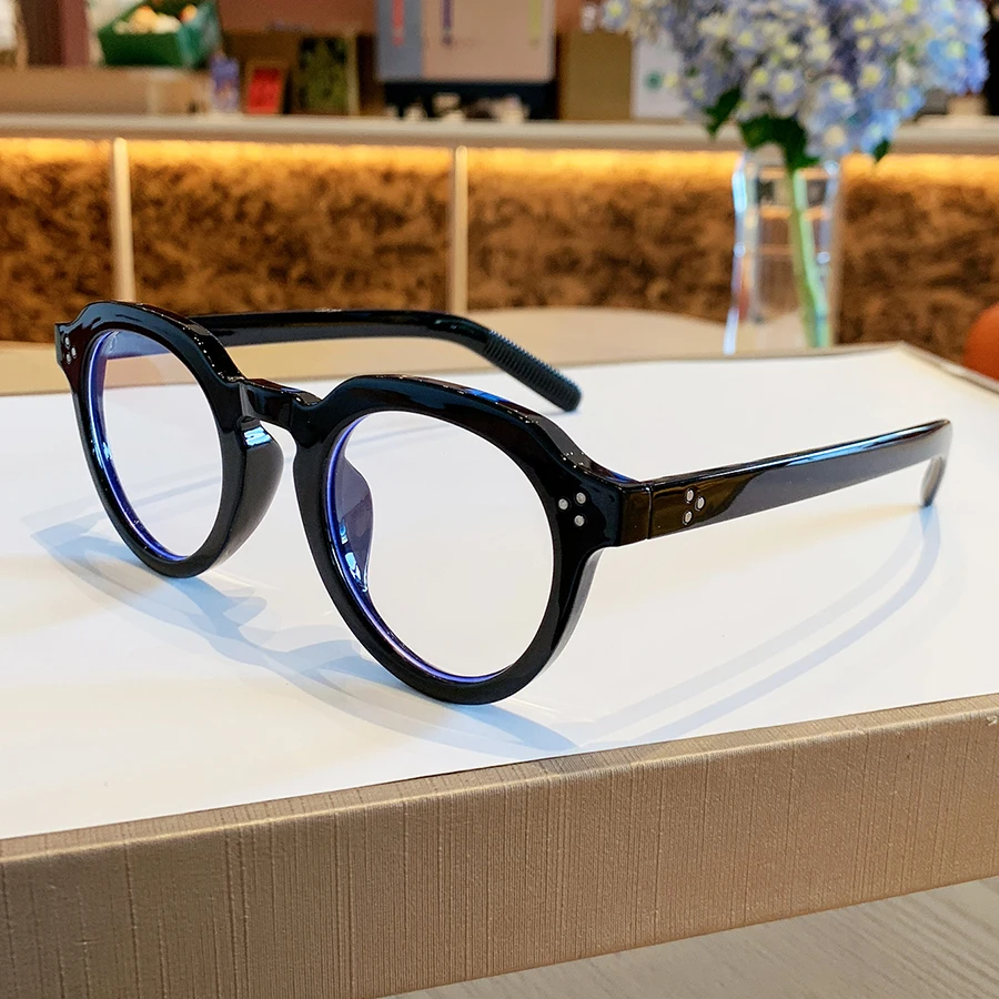 1 Stück Herren-Brille, schlicht, neu, Retro, künstlerisch, runder Rahmen, vielseitig, lässig, dekorativ, Geschenk, geeignet für den täglichen Internetgebrauch und das Büro