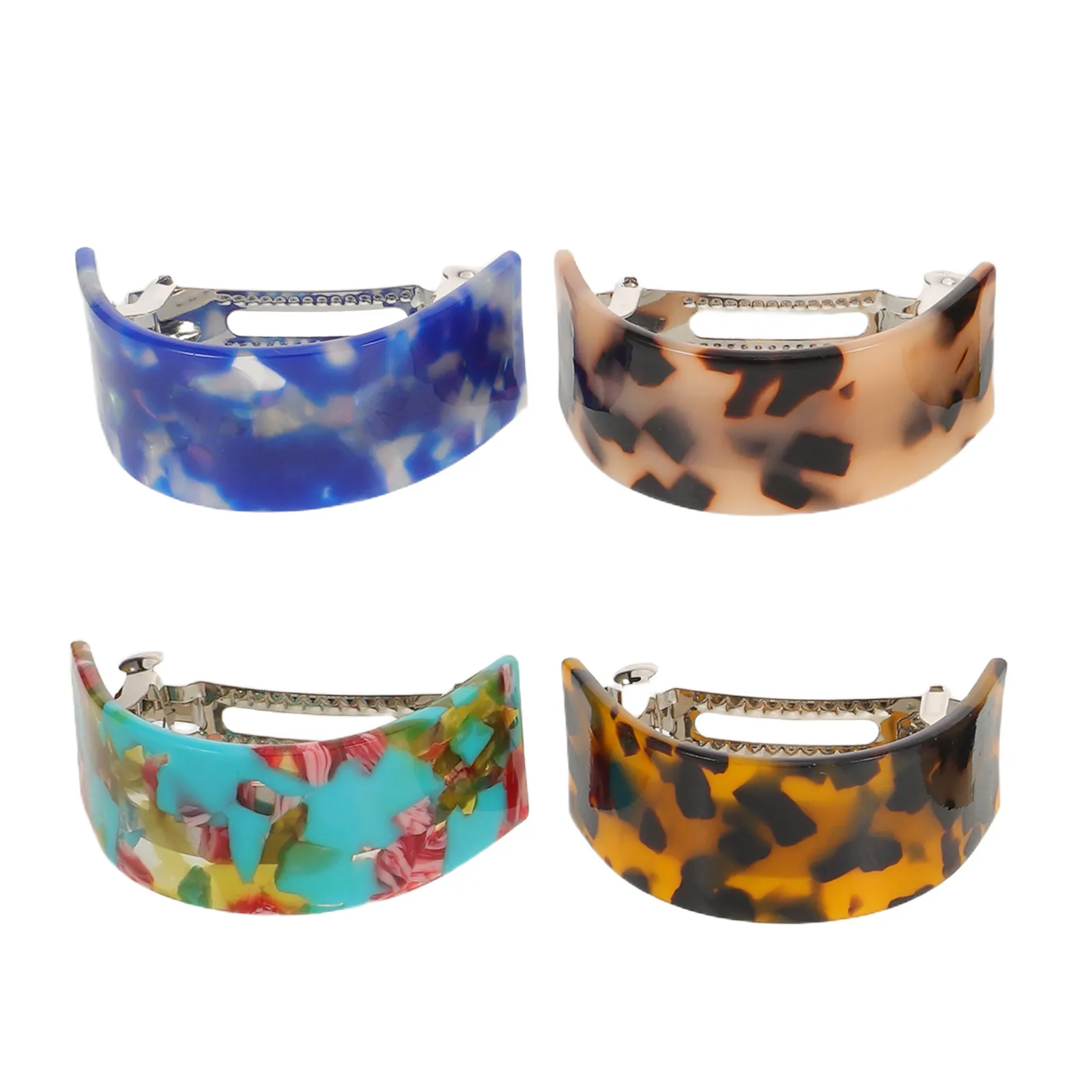 

4Pcs Acetate Sheet Hair Claw Clips Elegant Spring Claw Clip for High Ponytail Bun Fork Updo Styling Hair Accessories for Women